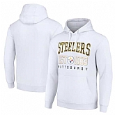 Men's Pittsburgh Steelers White Throwback Logo Pullover Hoodie,baseball caps,new era cap wholesale,wholesale hats