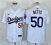 Men's Los Angeles Dodgers #50 Mookie Betts White Home Limited Stitched Jersey,baseball caps,new era cap wholesale,wholesale hats
