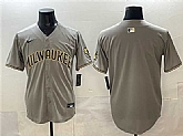 Men's Milwaukee Brewers Blank Gray Home Limited Stitched Jersey,baseball caps,new era cap wholesale,wholesale hats
