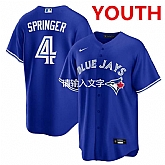 Youth toronto blue jays #4 george springer blue stitched mlb cool base nike jersey Dzhi,baseball caps,new era cap wholesale,wholesale hats