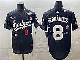 Men's Los Angeles Dodgers #8 Enrique Hernandez Black 2025 World Series Patch Tokyo Series Limited Stitched Jersey,baseball caps,new era cap wholesale,wholesale hats