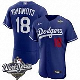 Men's Los Angeles Dodgers #18 Yoshinobu Yamamoto Royal 2025 World Series Limited Stitched Jersey,baseball caps,new era cap wholesale,wholesale hats