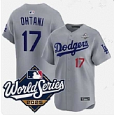 Men's Los Angeles Dodgers #17 Shohei Ohtani Gray 2025 World Series Limited Stitched Jersey,baseball caps,new era cap wholesale,wholesale hats