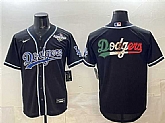 Men's Los Angeles Dodgers Team Big Logo Black Fashion 2025 World Series Cool Base Stitched Jersey,baseball caps,new era cap wholesale,wholesale hats