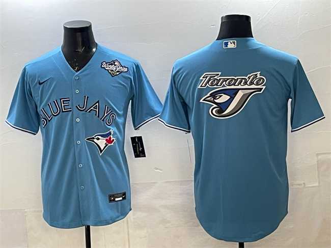 Men's Toronto Blue Jays Team Big Logo Blue 2025 World Series Home Cool Base Stitched Jersey,We sell and wholesale Men's Toronto Blue Jays Team Big Logo Blue 2025 World Series Home Cool Base Stitched Jersey on line form chian!