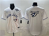 Men's Toronto Blue Jays Team Big Logo White 2025 World Series Home Cool Base Stitched Jersey,baseball caps,new era cap wholesale,wholesale hats