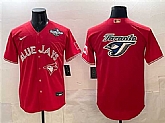 Men's Toronto Blue Jays Team Big Logo Red 2025 World Series Home Cool Base Stitched Jersey,baseball caps,new era cap wholesale,wholesale hats
