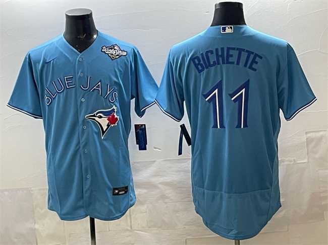 Men's Toronto Blue Jays #11 Bo Bichette Blue 2025 World Series Flex Base Stitched Jersey,We sell and wholesale Men's Toronto Blue Jays #11 Bo Bichette Blue 2025 World Series Flex Base Stitched Jersey on line form chian!