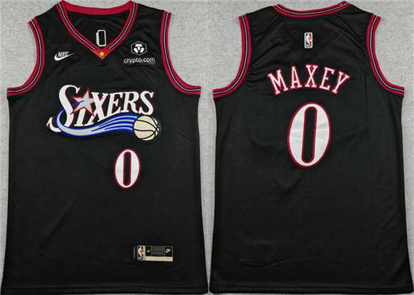 Men's Philadelphia 76ers #0 Tyrese Maxey Black 2025 Classic Edition Stitched Stitched Jersey,We sell and wholesale Men's Philadelphia 76ers #0 Tyrese Maxey Black 2025 Classic Edition Stitched Stitched Jersey on line form chian!