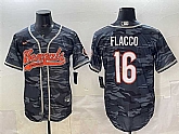 Men's Cincinnati Bengals #16 Joe Flacco Grey Camo With Patch Cool Base Stitched Baseball Jersey,baseball caps,new era cap wholesale,wholesale hats