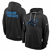 Men's Carolina Panthers Black Sideline Standard Issue Initial Home Dri-FIT Pullover Hoodie,baseball caps,new era cap wholesale,wholesale hats