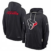 Men's Houston Texans Black Sideline Standard Issue Initial Home Dri-FIT Pullover Hoodie,baseball caps,new era cap wholesale,wholesale hats