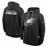 Men's Philadelphia Eagles Black Sideline Standard Issue Initial Home Dri-FIT Pullover Hoodie,baseball caps,new era cap wholesale,wholesale hats