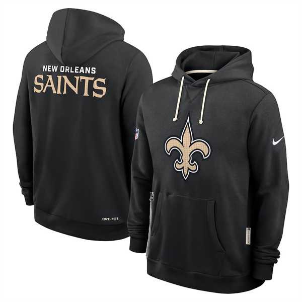 Men's New Orleans Saints Black Sideline Standard Issue Initial Home Dri-FIT Pullover Hoodie,We sell and wholesale Men's New Orleans Saints Black Sideline Standard Issue Initial Home Dri-FIT Pullover Hoodie on line form chian!