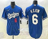Men's Los Angeles Dodgers #6 Hyeseong Kim Blue Cool Base Jersey,baseball caps,new era cap wholesale,wholesale hats