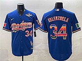 Men's Los Angeles Dodgers #34 Fernando Valenzuela Royal Mexico California Patch 2025 World Series Patch Stitched Jersey,baseball caps,new era cap wholesale,wholesale hats