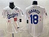 Men's Los Angeles Dodgers #18 Yoshinobu Yamamoto White 2025 World Series Patch Tokyo Series Limited Stitched Jersey,baseball caps,new era cap wholesale,wholesale hats