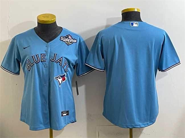Women's Toronto Blue Jays Blank Blue 2025 World Series Cool Base Stitched Jersey(Run Small),We sell and wholesale Women's Toronto Blue Jays Blank Blue 2025 World Series Cool Base Stitched Jersey(Run Small) on line form chian!