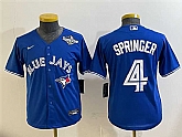 Youth Toronto Blue Jays #4 George Springer Royal 2025 World Series Cool Base Stitched Jersey,baseball caps,new era cap wholesale,wholesale hats