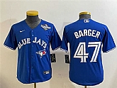 Youth Toronto Blue Jays #47 Addison Barger Royal 2025 World Series Cool Base Stitched Jersey,baseball caps,new era cap wholesale,wholesale hats
