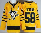 Men's Pittsburgh Penguins #58 Kris Letang Yellow Alternate Authentic Jersey,baseball caps,new era cap wholesale,wholesale hats