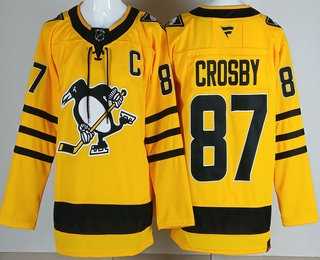 Men's Pittsburgh Penguins #87 Sidney Crosby Yellow Alternate Authentic Jersey,We sell and wholesale Men's Pittsburgh Penguins #87 Sidney Crosby Yellow Alternate Authentic Jersey on line form chian!
