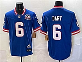 Men's New York Giants #6 Jaxson Dart Royal 2025 Draft F.U.S.E. 100th Season & State Patch Vapor Limited Stitched Jersey,baseball caps,new era cap wholesale,wholesale hats