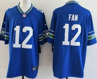 Men's Seattle Seahawks #12 Fan Limited Blue Throwback Vapor Jersey,We sell and wholesale Men's Seattle Seahawks #12 Fan Limited Blue Throwback Vapor Jersey on line form chian!