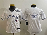 Youth Toronto Blue Jays & Leafs White 2025 World Series With White Leafs Logo Cool Base Stitched Baseball Jersey,baseball caps,new era cap wholesale,wholesale hats
