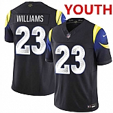 Youth los angeles rams #23 kyren williams Black 2025 F.u.s.e. 'rivalries' Vapor Limited Stitched Jersey Dzhi,baseball caps,new era cap wholesale,wholesale hats