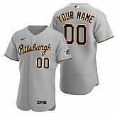 Men's Pittsburgh Pirates Custom Nike Gray Stitched MLB Flex Base 2020 Road Jersey,baseball caps,new era cap wholesale,wholesale hats