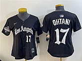 Women's Los Angeles Dodgers #17 Shohei Ohtani Black 2025 World Series Champions LA Gothic Edition Limited Stitched Jersey Dzhi,baseball caps,new era cap wholesale,wholesale hats