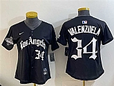 Women's Los Angeles Dodgers #34 Fernando Valenzuela Black 2025 World Series Champions LA Gothic Edition Limited Stitched Jersey Dzhi,baseball caps,new era cap wholesale,wholesale hats