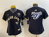 Women's Toronto Blue Jays Team Big Logo Black Gold 2025 American League Champions Limited Stitched Jersey Dzhi,baseball caps,new era cap wholesale,wholesale hats