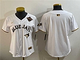 Women's Toronto Blue Jays Blank White Gold 2025 American League Champions Limited Stitched Jersey Dzhi,baseball caps,new era cap wholesale,wholesale hats
