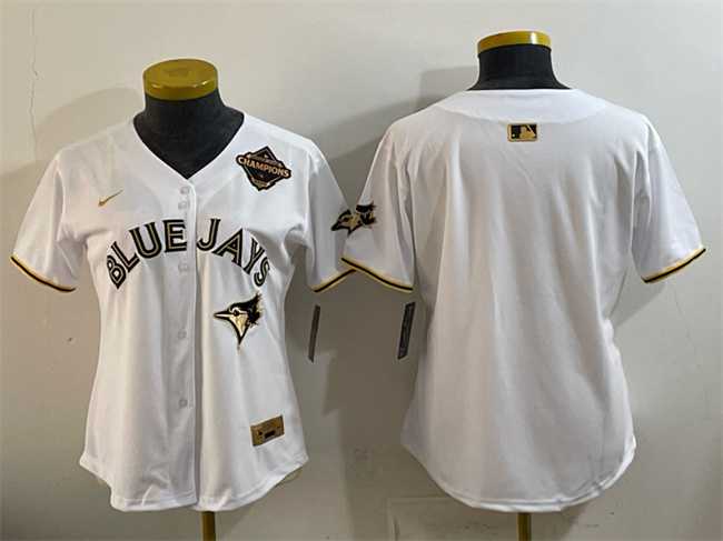 Women's Toronto Blue Jays Blank White Gold 2025 American League Champions Limited Stitched Jersey Dzhi,We sell and wholesale Women's Toronto Blue Jays Blank White Gold 2025 American League Champions Limited Stitched Jersey Dzhi on line form chian!