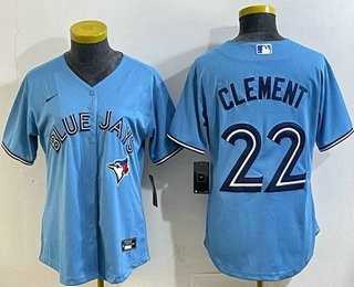 Women's Toronto Blue Jays #22 Ernie Clement Light Blue Cool Base Jersey,We sell and wholesale Women's Toronto Blue Jays #22 Ernie Clement Light Blue Cool Base Jersey on line form chian!