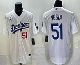 Men's Los Angeles Dodgers #51 Alex Vesia White Stitched Cool Base Nike Jersey,baseball caps,new era cap wholesale,wholesale hats