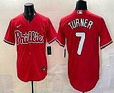 Men's Philadelphia Phillies #7 Trea Turner Red Cool Base Stitched Jersey,baseball caps,new era cap wholesale,wholesale hats