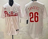 Men's Philadelphia Phillies #26 Miles Sanders White Cool Base Jersey,baseball caps,new era cap wholesale,wholesale hats