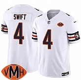 Men's Chicago Bears #4 D'Andre Swift White 2025 F.U.S.E. With Illinois and VMH Patch Vapor Untouchable Limited Stitched Jersey Dzhi,baseball caps,new era cap wholesale,wholesale hats