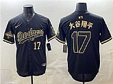 Men's Los Angeles Dodgers #17 Shohei Ohtani Black Gold 2025 World Series Champions Patch Limited Stitched Jersey Dzhi,baseball caps,new era cap wholesale,wholesale hats