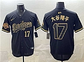 Men's Los Angeles Dodgers #17 Shohei Ohtani Black Gold 2025 Back to Back Champions Patch Limited Stitched Jersey Dzhi,baseball caps,new era cap wholesale,wholesale hats