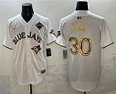 Men's Toronto Blue Jays #30 Alejandro Kirk White Gold 2025 American League Champions Limited Stitched Jersey Dzhi,baseball caps,new era cap wholesale,wholesale hats