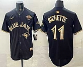 Men's Toronto Blue Jays #11 Bo Bichette Black Gold 2025 American League Champions Limited Stitched Jersey Dzhi,baseball caps,new era cap wholesale,wholesale hats