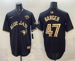 Men's Toronto Blue Jays #47 Addison Barger Black Gold 2025 American League Champions Limited Stitched Jersey Dzhi,We sell and wholesale Men's Toronto Blue Jays #47 Addison Barger Black Gold 2025 American League Champions Limited Stitched Jersey Dzhi on line form chian!
