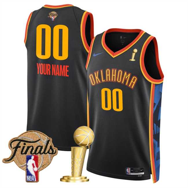 Men's Oklahoma City Thunder Active Player Custom Black 2025 Finals Patch And Finals Champions Patch City Edition Stitched Basketball Jersey,We sell and wholesale Men's Oklahoma City Thunder Active Player Custom Black 2025 Finals Patch And Finals Champions Patch City Edition Stitched Basketball Jersey on line form chian!
