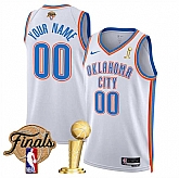 Men's Oklahoma City Thunder Active Player Custom White 2025 Finals Patch And Finals Champions Patch Association Edition Stitched Basketball Jersey,baseball caps,new era cap wholesale,wholesale hats