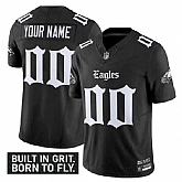 Men's Philadelphia Eagles Active Player Custom Black 2025 F.U.S.E. 'Gothic Philly Edition' Vapor Limited V2 Football Stitched Jersey,baseball caps,new era cap wholesale,wholesale hats