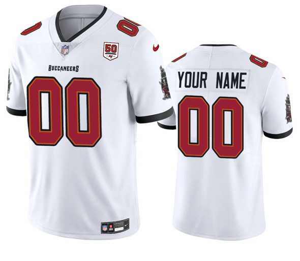 Men's Tampa Bay Buccaneers Active Player Custom White 2025 50th Anniversary Patch Vapor Untouchable Limited Football Stitched Jersey,We sell and wholesale Men's Tampa Bay Buccaneers Active Player Custom White 2025 50th Anniversary Patch Vapor Untouchable Limited Football Stitched Jersey on line form chian!